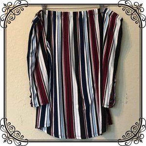 Striped off-the-shoulder blouse